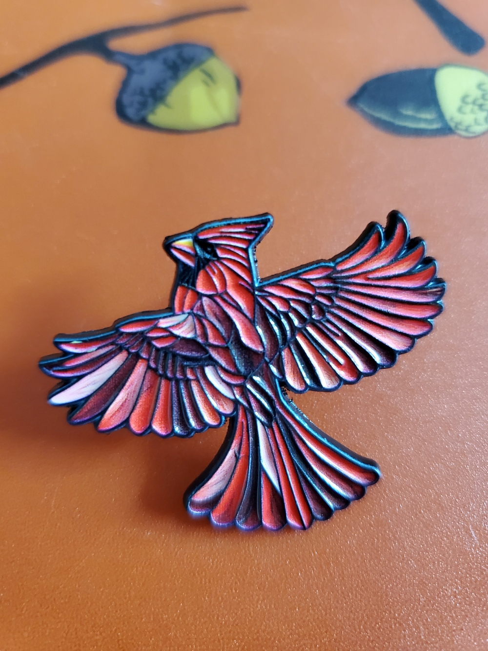 Red Cardinal Bird Enamel Pin - Decorative Pet Bird Accessory